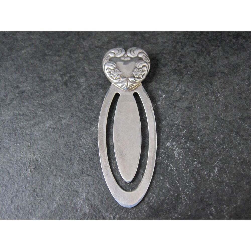 Vintage Sterling Silver Heart Bookmark